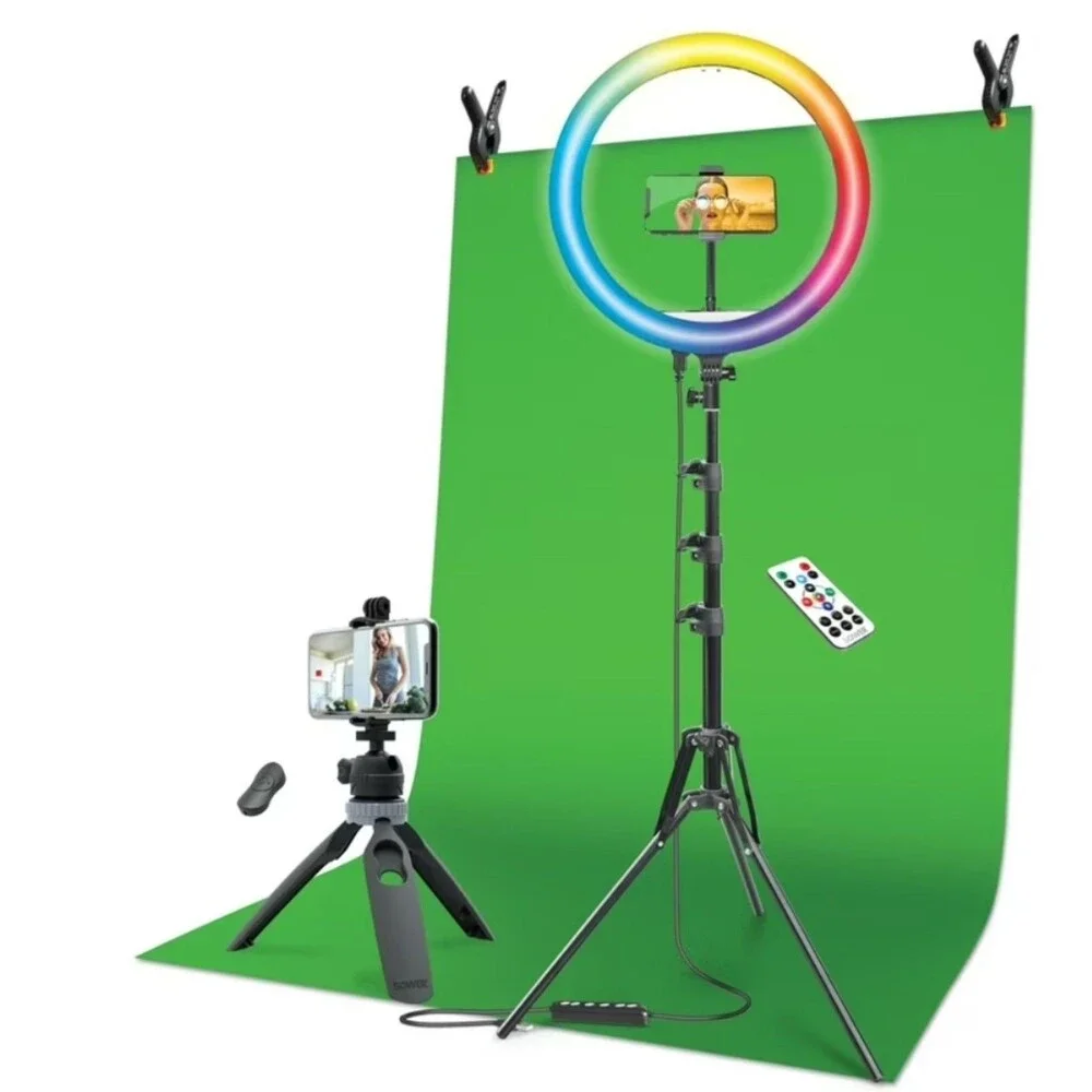 Bower Content Creator Kit with16-inch RGB Ring Light,62
